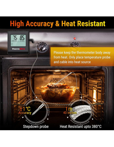 Termómetro Digital de Carne ThermoPro TP16H con Temporizador