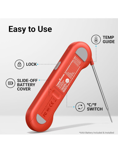 Termómetro Digital de Carne ThermoMaven HT02 Rojo 100% Impermeable