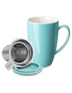 Taza de Té de Porcelana Sweese con Infusor y Tapa 425g