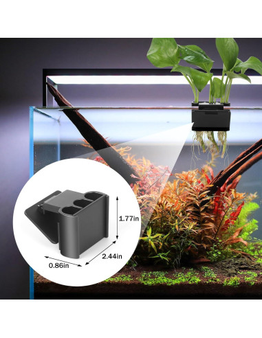 Soporte de Planta Acuática Roetelo 2 Pcs Negro 3 Agujeros