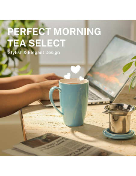 Taza de Té de Porcelana Sweese con Infusor y Tapa 425g Taza de Té de Porcelana Sweese con Infusor y Tapa 425g