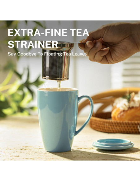 Taza de Té de Porcelana Sweese con Infusor y Tapa 425g Taza de Té de Porcelana Sweese con Infusor y Tapa 425g