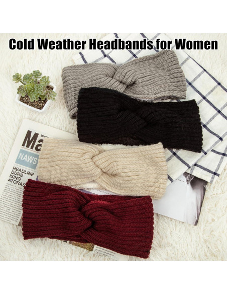 Cinta de Cabeza de Invierno Chalier para Mujeres - Turbante de Crochet Cinta de Cabeza de Invierno Chalier para Mujeres - Turbante de Crochet
