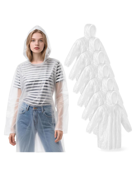 Paquete de 6 Ponchos de Lluvia Desechables Adultos - Impermeables Paquete de 6 Ponchos de Lluvia Desechables Adultos - Impermeables