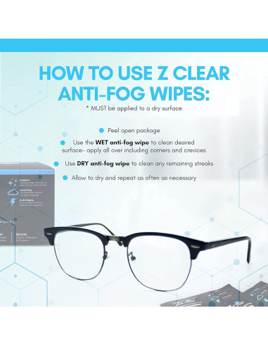 Toallitas limpiadoras Z Clear 50 unidades antiempañantes