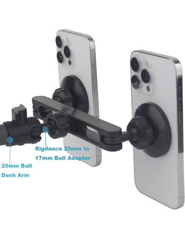 Soporte Magnético Doble para Teléfono Rigdance 2-en-1 Ajustable