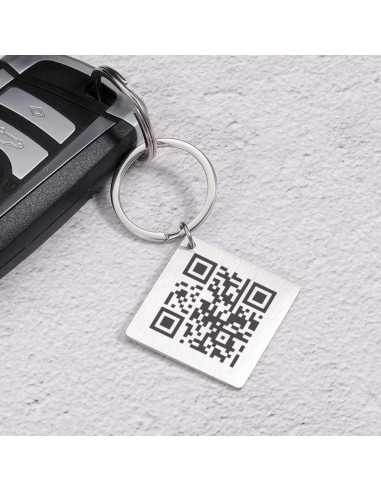 Llave Personalizada de Acero Inoxidable con Código QR - Regalo Musical