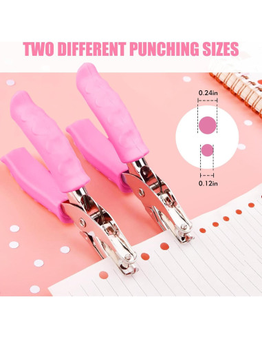 Perforadora de Agujeros 2 PCS LYCBTC 0.64 cm y 0.32 cm Rosa