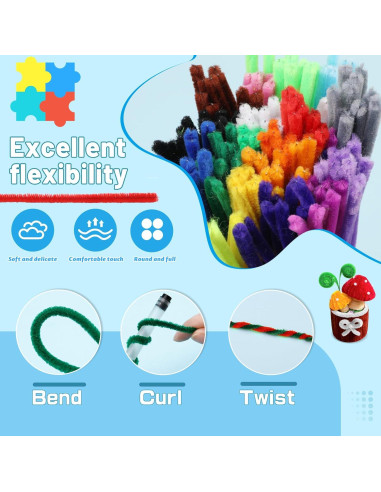 200 Limpiapipas Chenille Multicolores ZXIIXZ para Manualidades