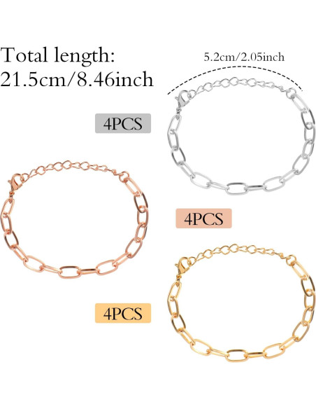 Kit de Fabricación de Pulseras Piriuuo 12 Pcs Oro Plata Rosa Kit de Fabricación de Pulseras Piriuuo 12 Pcs Oro Plata Rosa