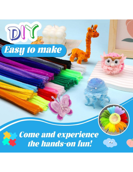 200 Limpiapipas Chenille Multicolores ZXIIXZ para Manualidades 200 Limpiapipas Chenille Multicolores ZXIIXZ para Manualidades