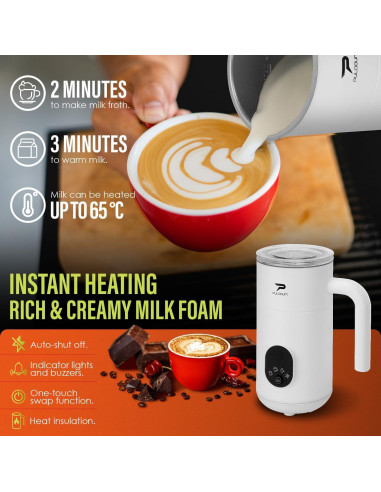 Espumador de Leche Eléctrico Puldoum 350ml 4 en 1 Automático