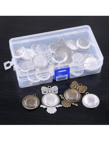 Set 48 Piezas Bandejas Bezel Glarks Antiguo Bronce y Plata