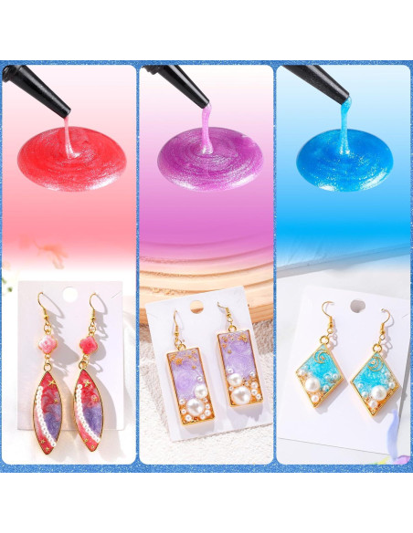 Resina UV Perlescente LET'S RESIN 10 Colores 20g Cada Uno Resina UV Perlescente LET'S RESIN 10 Colores 20g Cada Uno