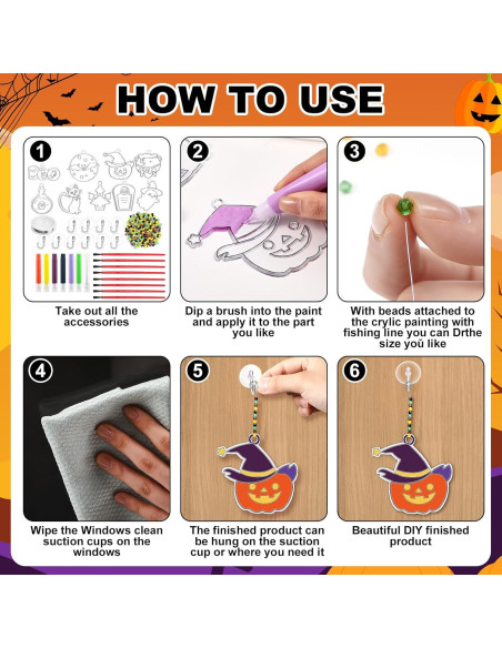 Kit de Manualidades Suncatcher Halloween Hollowfly 27 Piezas Kit de Manualidades Suncatcher Halloween Hollowfly 27 Piezas