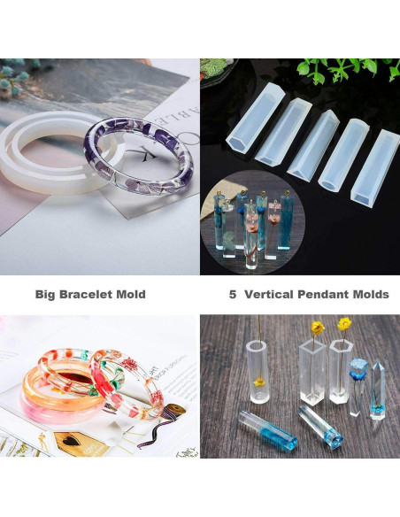 Kit de Moldes de Silicona para Joyería de Resina BRAVECOW 229 Piezas Kit de Moldes de Silicona para Joyería de Resina BRAVECOW 229 Piezas
