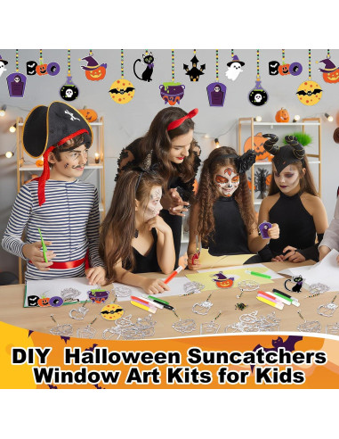 Kit de Manualidades Suncatcher Halloween Hollowfly 27 Piezas