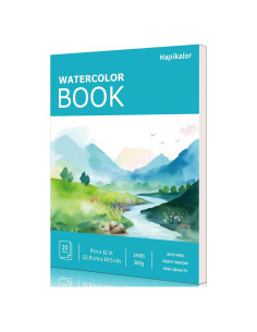 Bloc de Papel Acuarela Hapikalor 9x12" 140lb 20 Hojas Verde