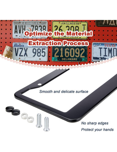 Marcos de Placas de Licencia Negros Mate KMBCAM - 2 Paquetes
