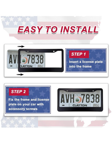 Marcos de Placas de Licencia Negros Mate KMBCAM - 2 Paquetes