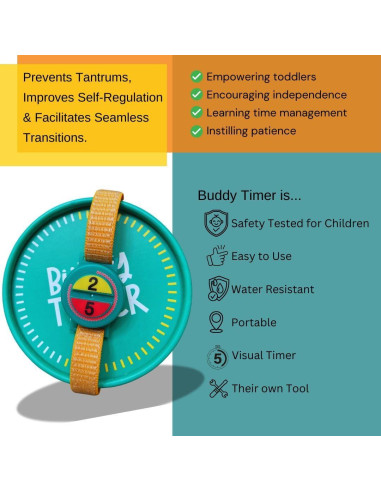 Temporizador Visual Buddy Timer para Niños - 2 y 5 Minutos