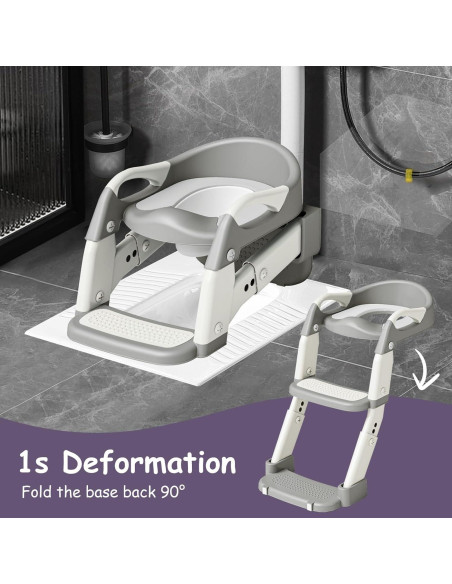 Asiento de Entrenamiento para Baño 3 en 1 Kimitimi Gris Asiento de Entrenamiento para Baño 3 en 1 Kimitimi Gris