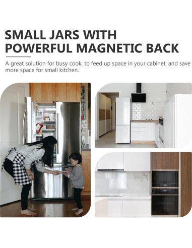 Garneck Latas de Aluminio 85g - Contenedor Redondo Magnético