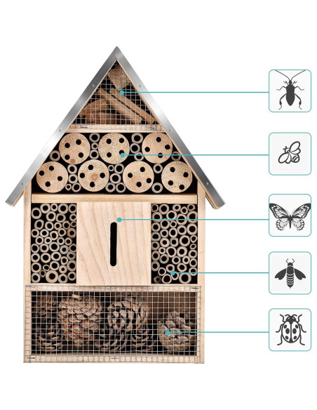 Casa de Insectos de Madera ELIPARK para Abejas y Mariposas Casa de Insectos de Madera ELIPARK para Abejas y Mariposas