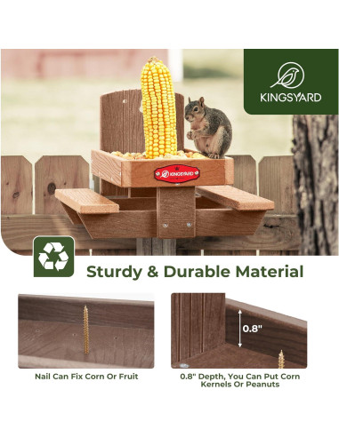 Mesa de Alimentación para Ardillas Kingsyard - Plástico Reciclado