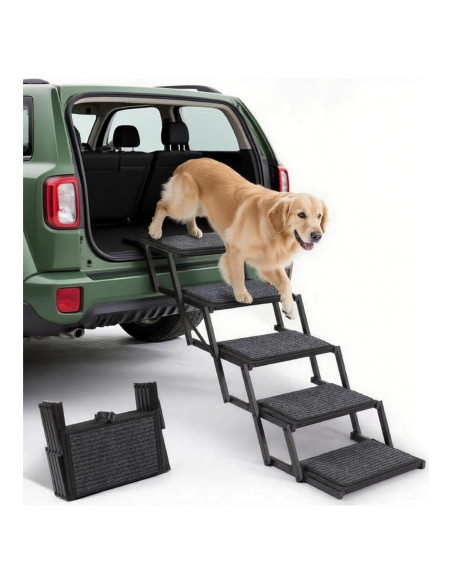 Escalera Plegable para Perros Heeyoo - 5 Escalones Antideslizantes Escalera Plegable para Perros Heeyoo - 5 Escalones Antideslizantes