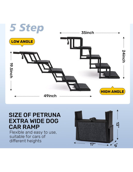 Escalera Plegable para Perros Heeyoo - 5 Escalones Antideslizantes Escalera Plegable para Perros Heeyoo - 5 Escalones Antideslizantes