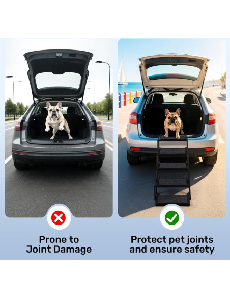Escalera Plegable para Perros Heeyoo - 5 Escalones Antideslizantes Escalera Plegable para Perros Heeyoo - 5 Escalones Antideslizantes