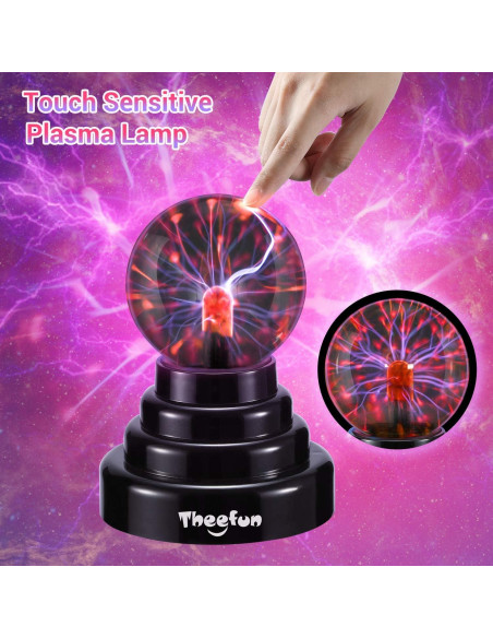Esfera de Plasma Theefun 3" Sensible al Tacto USB Batería Esfera de Plasma Theefun 3" Sensible al Tacto USB Batería