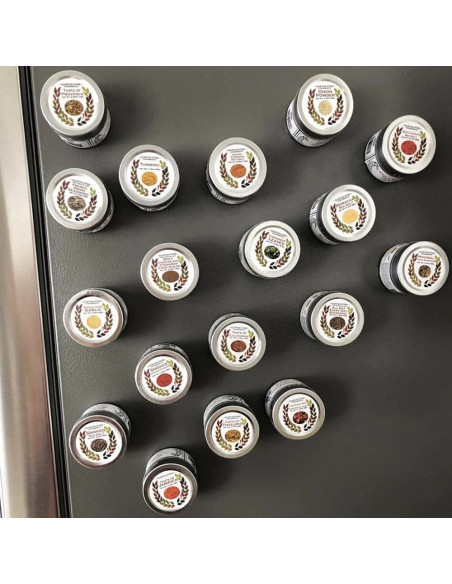 Colección de Condimentos Gourmet Gustus Vitae - 6 Latas Magnéticas Colección de Condimentos Gourmet Gustus Vitae - 6 Latas Magnéticas