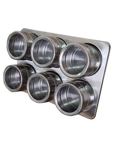 Kit Organizador de Especias Magnético TEEM - 6 Tarros 75ml