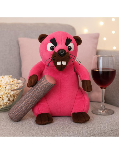 Debra la Castora Enfadada Peluche Rosa 33 cm - Regalo Divertido Debra la Castora Enfadada Peluche Rosa 33 cm - Regalo Divertido