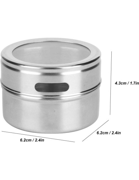 Set de 3 Latas de Especias Magnéticas Tomotato - Acero Inoxidable Set de 3 Latas de Especias Magnéticas Tomotato - Acero Inoxidable
