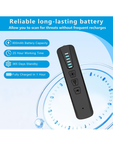 Detector de Cámaras Ocultas SnapDetect S500 - Portátil, 26h Batería