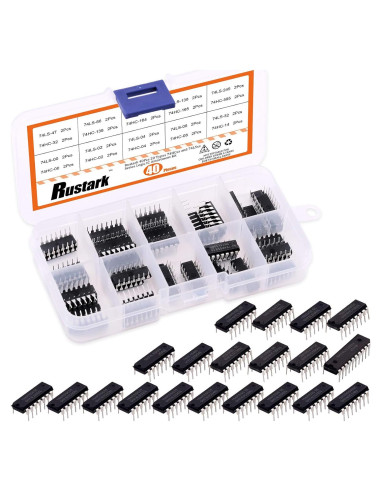 Kit de 40 Circuitos Integrados Lógicos Rustark 74HCxx 74LSxx