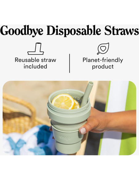 Taza de Viaje Plegable Stojo Azul Denim 470ml Reutilizable Taza de Viaje Plegable Stojo Azul Denim 470ml Reutilizable