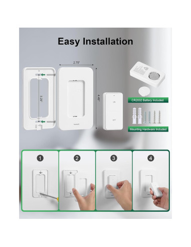Kit Interruptor Luz Inalámbrico Treewell TWLS11A 200FT