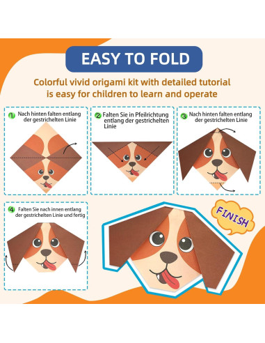Kit de Papel Origami DoodleDoo 152 Hojas 14x14 cm para Niños