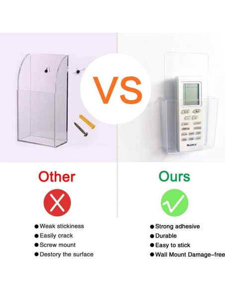 Soporte de Pared Transparente ZC GEL para Control Remoto - Paquete de 2 Soporte de Pared Transparente ZC GEL para Control Remoto - Paquete de 2