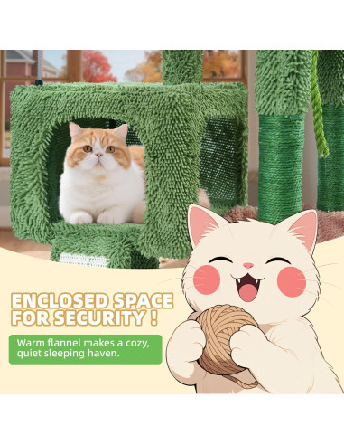 Árbol para Gatos Todo en Uno TWDEPART 95 cm Verde