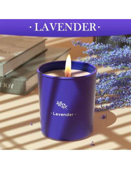 Vela Aromática de Lavanda TranquilBliss 226 g en Tarro Morado Vela Aromática de Lavanda TranquilBliss 226 g en Tarro Morado