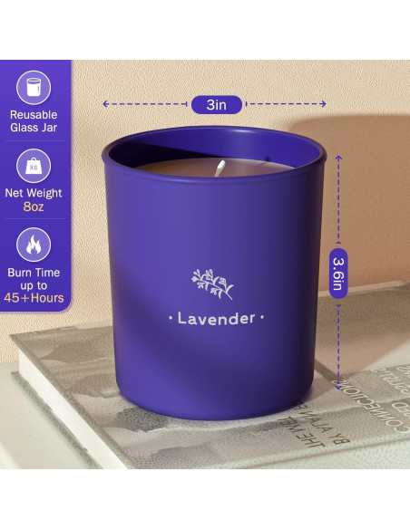 Vela Aromática de Lavanda TranquilBliss 226 g en Tarro Morado Vela Aromática de Lavanda TranquilBliss 226 g en Tarro Morado