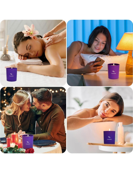Vela Aromática de Lavanda TranquilBliss 226 g en Tarro Morado Vela Aromática de Lavanda TranquilBliss 226 g en Tarro Morado