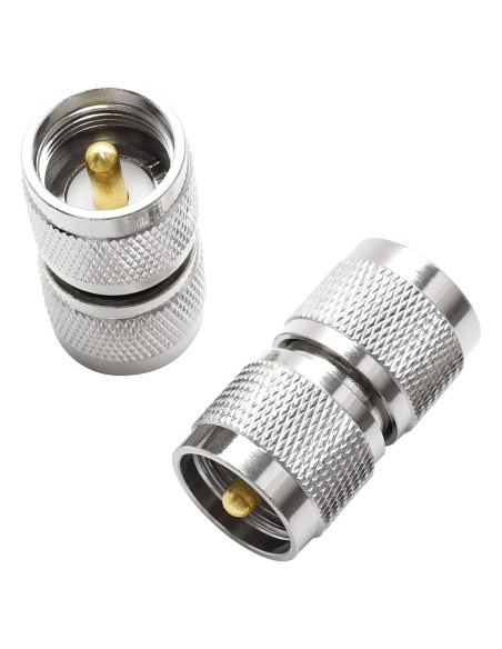Conector Coaxial UHF Macho a Macho Anina 2 Pcs 50 Ohm Conector Coaxial UHF Macho a Macho Anina 2 Pcs 50 Ohm