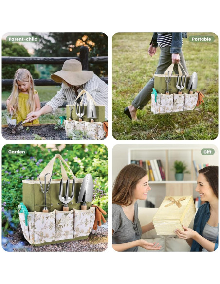 Juego de Herramientas de Jardinería Cljlixcy 9 Piezas con Bolsa Juego de Herramientas de Jardinería Cljlixcy 9 Piezas con Bolsa