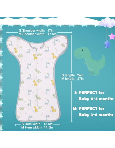 Saco de Dormir Swaddle 2 en 1 JULYFIRE 100% Algodón 0-3 Meses Saco de Dormir Swaddle 2 en 1 JULYFIRE 100% Algodón 0-3 Meses